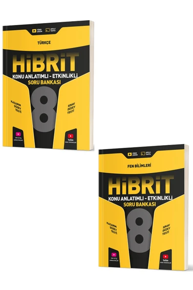 Evrensel İletişim Yayınları 8.Sınıf Hız Yayınları HİBRİT Türkçe + Fen Bilimleri Konu Anlatım Etkinlikli Soru Bankaları / 2 KİTAP ürün görseli
