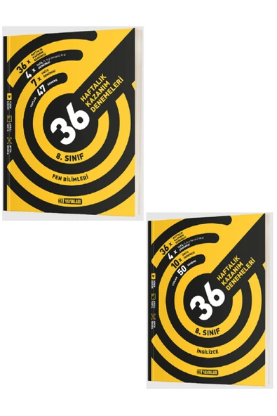 Evrensel İletişim Yayınları 8.Sınıf Hız Yayınları Fen Bilimleri + İngilizce 36 Haftalık Kazanım Denemeleri / 2 KİTAP - Güncel ürün görseli