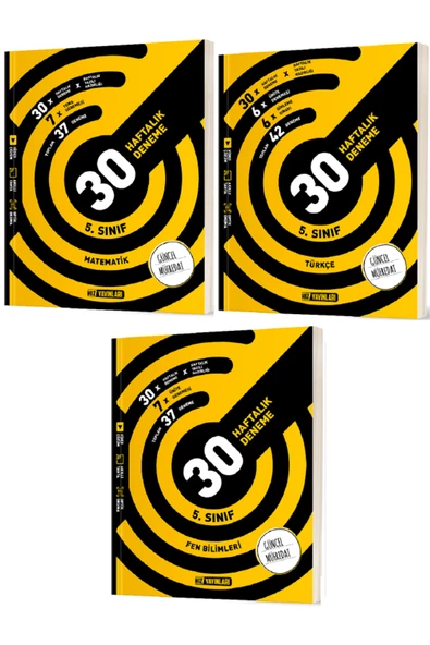 Evrensel İletişim Yayınları 5.Sınıf Hız Yayınları Matematik + Türkçe + Fen Bilimleri 30 Haftalık Denemeleri / 3 KİTAP - Güncel ürün görseli