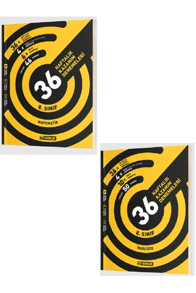 Evrensel İletişim Yayınları 8.Sınıf Hız Yayınları Matematik + İngilizce 36 Haftalık Kazanım Denemeleri / 2 KİTAP - Güncel ürün görseli