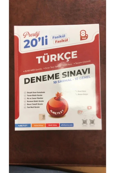 Nartest Yayınları NARTEST 8. Sınıf Prestij Türkçe 20 Deneme Sınavı ürün görseli