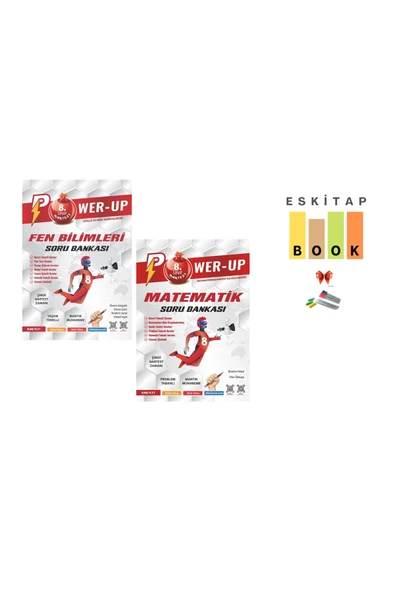 Nartest Yayınları 8. Sınıf Power-up MATEMATİK + FEN BİLİMLERİ Soru Bankası( 1 ADET NOT DEFTERİ HEDİYE) - 1
