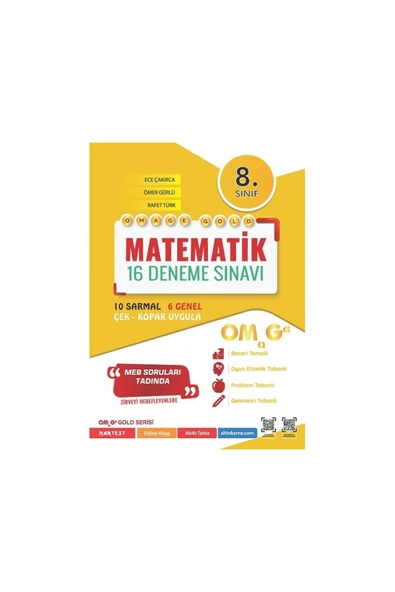 Nartest Yayınevi Omage 8.sınıf(İNDİRİMSİZ) Omage Gold Matematik 16 Deneme Sınavı ürün görseli