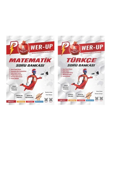 Nartest Yayınları Nartest 8.sınıf Power Up Matematik Türkçe Soru Bankası LGS Hazırlık 2023 2024 ürün görseli