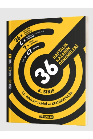 Evrensel İletişim Yayınları 8.Sınıf Hız Yayınları İnkılap Tarihi + İngilizce 36 Haftalık Kazanım Denemeleri / 2 KİTAP - Güncel - 2