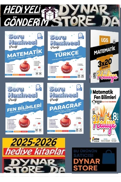 Nartest Yayınları 8. Sınıf Prestij Matematik Türkçe Fen Paragraf Soru Hazinesi 2026 ürün görseli