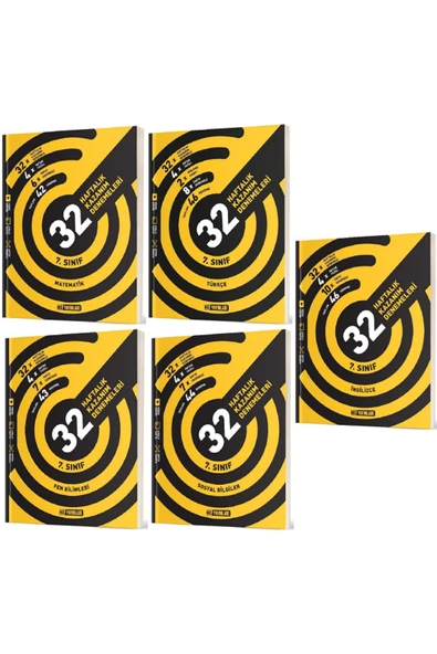 Evrensel İletişim Yayınları 7.Sınıf Hız Yayınları Matematik Türkçe Fen Sosyal İngilizce 32 Haftalık Kazanım Denemeleri / 5 KİTAP ürün görseli