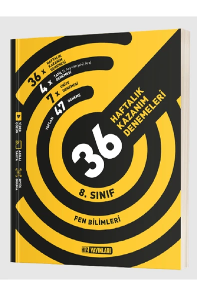 Evrensel İletişim Yayınları 8.Sınıf Hız Yayınları Matematik + Fen Bilimleri 36 Haftalık Kazanım Denemeleri / 2 KİTAP - Güncel - 3
