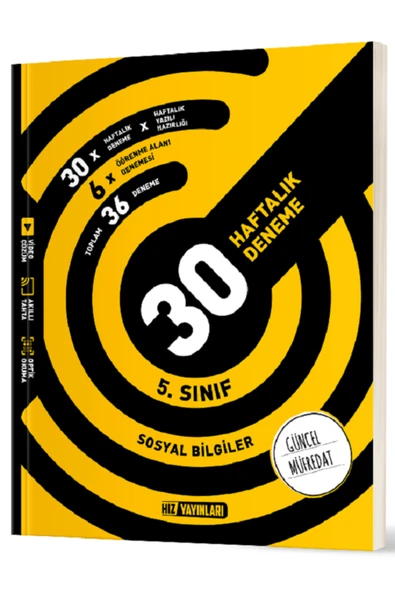 Evrensel İletişim Yayınları 5.Sınıf Hız Yayınları Fen Bilimleri + Sosyal Bilgileri 30 Haftalık Denemeleri / 2 KİTAP - Güncel - Resim 3