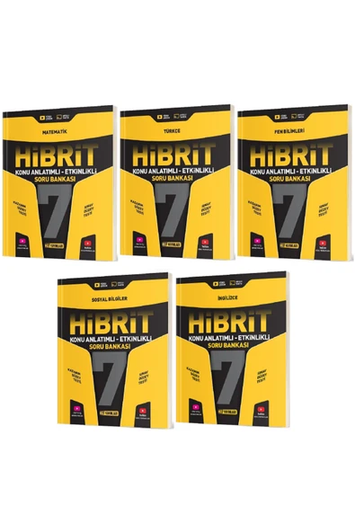 Evrensel İletişim Yayınları 7.Sınıf Hız Yayınları HİBRİT Matematik Türkçe Fen Konu Anlatımlı Etkinlikli Soru / 5 KİTAP SET ürün görseli