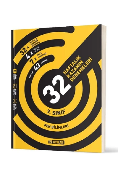 Evrensel İletişim Yayınları 7.Sınıf Hız Yayınları Fen Bilimleri + Türkçe 32 Haftalık Kazanım Denemeleri / 2 KİTAP / YENİ - Resim 2