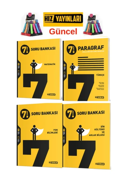 Hız ve Renk Yayınları Hız 7.Sınıf Yeni Müfredat Paragraf-Matematik-Fen-Din Soru Bankası Seti+Kalemlik ürün görseli