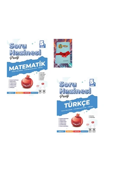 Nartest Yayınları 5. Sınıf Prestij MATEMATİK + TÜRKÇE Soru Hazinesi (DEFTER HEDİYE) ürün görseli