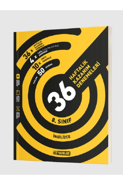 Evrensel İletişim Yayınları 8.Sınıf Hız Yayınları Matematik + İngilizce 36 Haftalık Kazanım Denemeleri / 2 KİTAP - Güncel - Resim 3