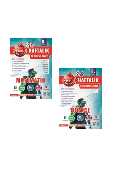 Nartest Yayınları 8. Sınıf Haftalık MATEMATİK + TÜRKÇE Denemeleri (DEFTER HEDİYE) ürün görseli