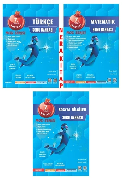 Nartest Yayınları Nartest 7. Sınıf Yeni Nesil Türkçe Matematik Ve Sosyal Bilgiler Mod Soru Bankası (3LÜ SET) - 1