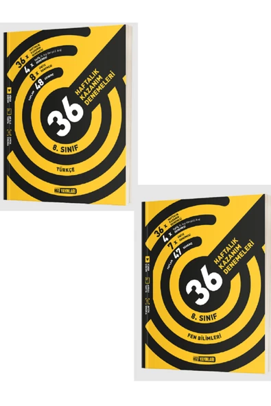 Evrensel İletişim Yayınları 8.Sınıf Hız Yayınları Türkçe + Fen Bilimleri 36 Haftalık Kazanım Denemeleri / 2 KİTAP - Güncel ürün görseli
