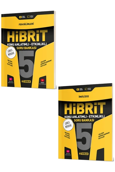 Evrensel İletişim Yayınları 5.Sınıf Hız Yayınları HİBRİT Fen Bilimleri + İngilizce Konu Anlatımlı Etkinlikli Soru / 2 KİTAP ürün görseli