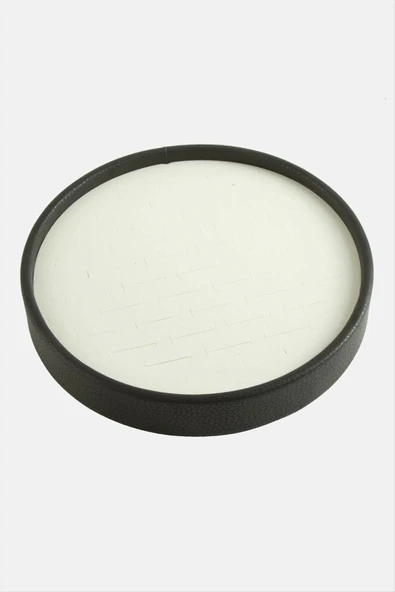 Silindir Model Deri Kumaş Siyah Renk 20/20 cm Batırmalı Yüzük Tablası ürün görseli