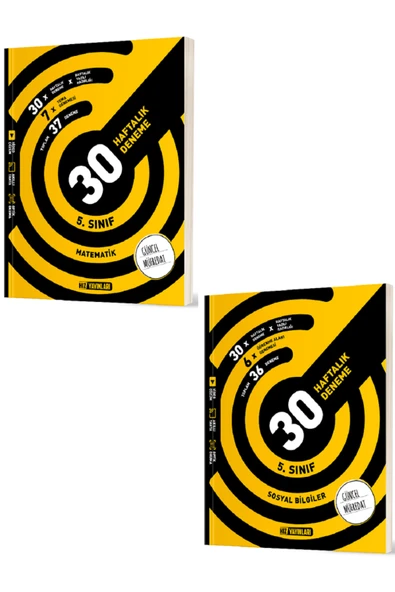 Evrensel İletişim Yayınları 5.Sınıf Hız Yayınları Matematik + Sosyal Bilgiler 30 Haftalık Denemeleri / 2 KİTAP - Güncel ürün görseli