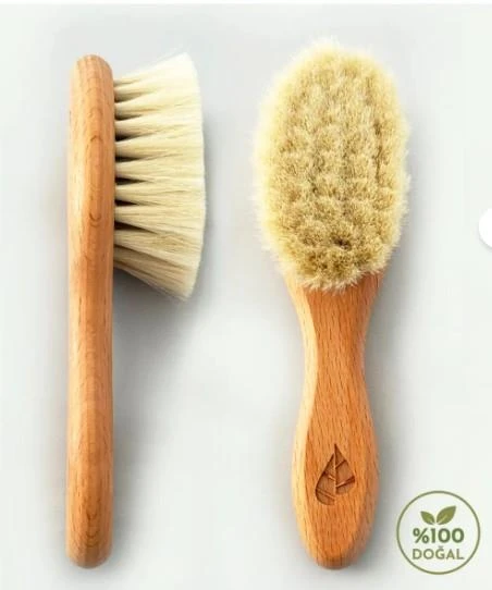 Ecowera Doğal Keçi Kılı Bebek Saç Fırçası - Resim 2