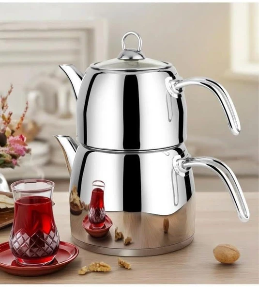 LİNES Yıldız Çaydanlık aile boy 304 kalite paslanmaz çelik L-3083