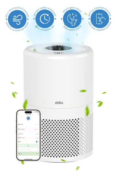 Sinbo SAP-5508 Akıllı H13 Hepa Filtreli Wifi Özellikli Hava Temizleyici ürün görseli