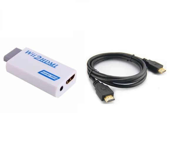 Nintendo Wii Hdmi Hd Tv Kablo Çevirici Dönüştürücü Adaptör + Hdmi Kablo ürün görseli 1