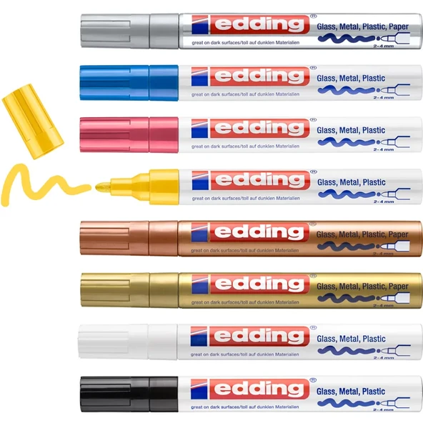 Edding 750 Gloss Paint Marker 8li Set Metalik Renkler - 2