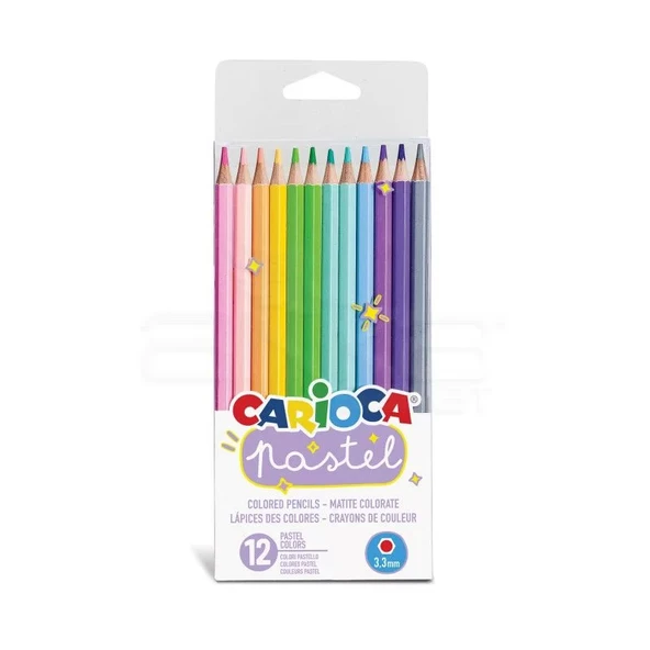 Carioca Kuru Boya Kalemi 3.3mm Pastel Renkler 12li 43034 ürün görseli