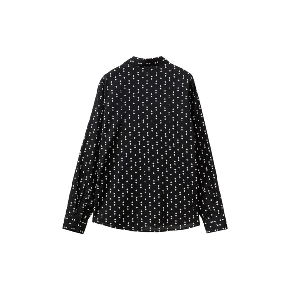 Kadın %100 Koton Desenli Gömlek - Resim 9