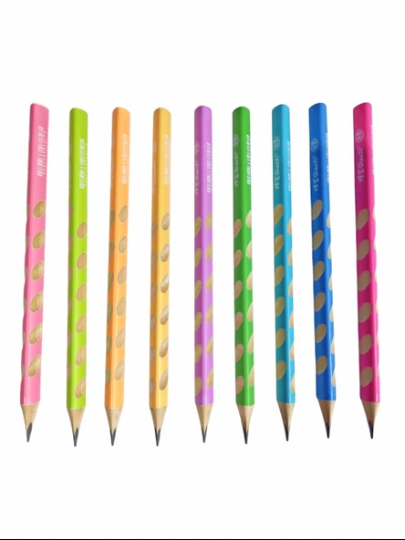 Jumbo Sağ Sol Tutuş Kalemi Elips Girintili Üçgen Kurşun Kalem İlk Kalemim- Açık Yeşil - Resim 3