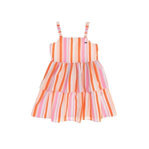 Kız Çocuk Pembe Dokuma Elbise ürün görseli 1