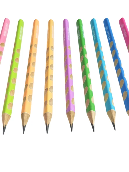 Jumbo Sağ Sol Tutuş Kalemi Elips Girintili Üçgen Kurşun Kalem İlk Kalemim- Açık Yeşil - Resim 5