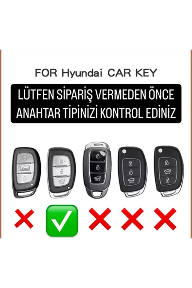 YıldızTuning Hyundai Bayon Elantra IX35 I20 I30 I40 Accent Sustasız Anahtar Kılıfı Beyaz-Gold - Resim 2