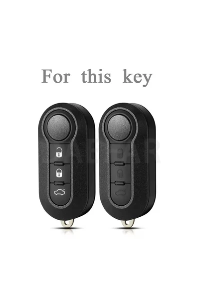 YıldızTuning Fiat Doblo Anahtar Kılıfı Siyah Silver 2010+ - Resim 4