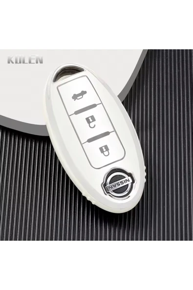 YıldızTuning Nissan Pulsar Sustasız Anahtar Kılıfı Beyaz-Silver ürün görseli