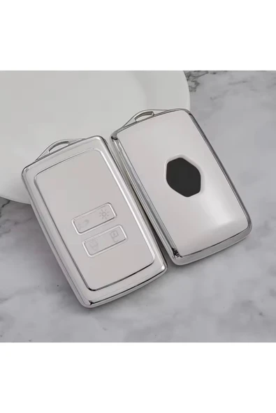 YıldızTuning Dacia Sandero 3 Anahtar Kılıfı Beyaz-Silver ürün görseli