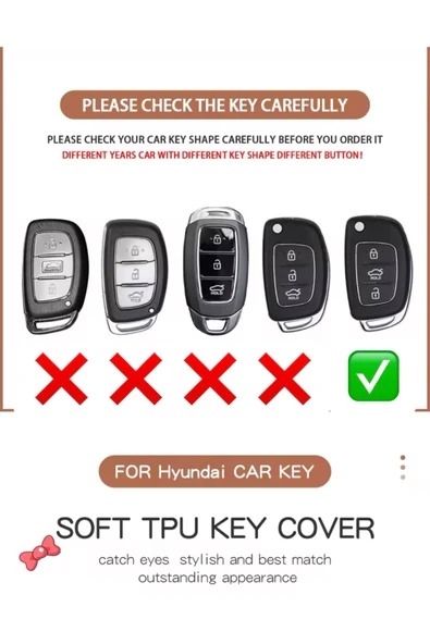 YıldızTuning Hyundai Tuscon Sustalı Anahtar Kılıfı Beyaz-Silver - Resim 2