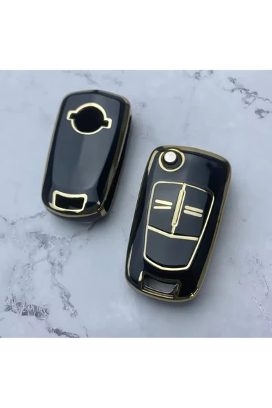 YıldızTuning Opel Vectra C Anahtar Kılıfı Siyah-Gold ürün görseli