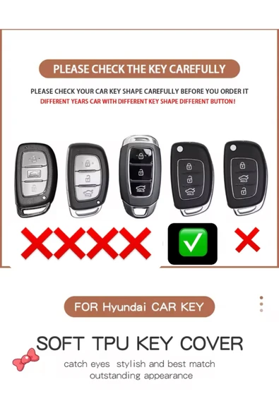 YıldızTuning Hyundai I10 Sustalı Anahtar Kılıfı Beyaz-Gold - Resim 2