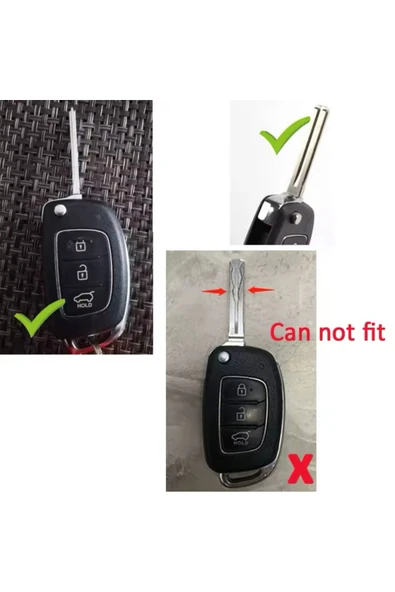 YıldızTuning Hyundai IX35 Sustalı Anahtar Kılıfı Siyah-Silver - 3