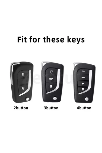 YıldızTuning Toyota Corolla Auris Avensis Yaris RAV4 Hilux Şeffaf-Füme Anahtar Kılıfı - Resim 2