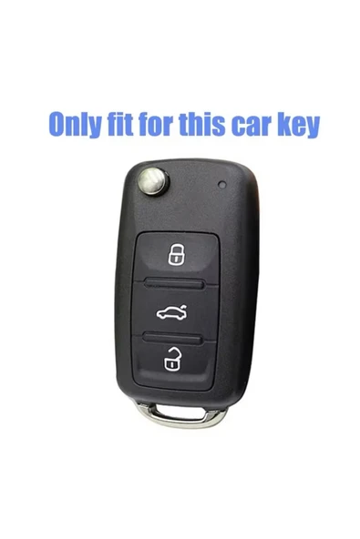 YıldızTuning Volkswagen Polo 6R Anahtar Kılıfı Beyaz-Silver 2009-2014 - Resim 2