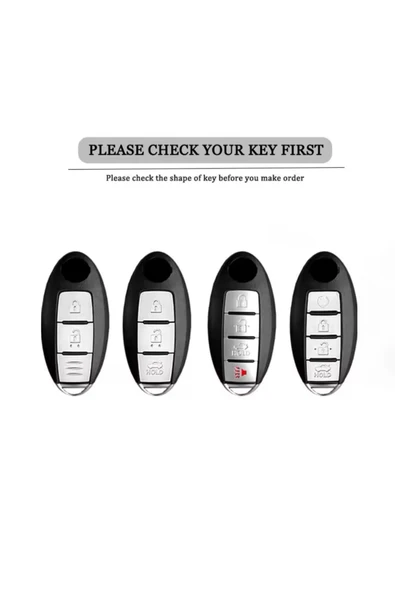 YıldızTuning Nissan Pathfinder Sustasız Anahtar Kılıfı Siyah-Silver - Resim 2