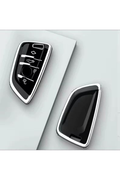 YıldızTuning Bmw 7 Serisi G11 Siyah-Silver Anahtar Kılıfı - Resim 2