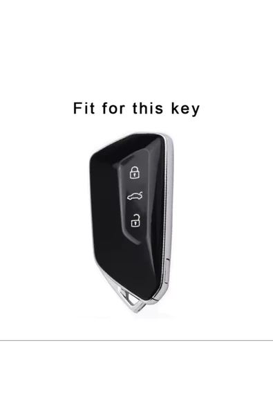 YıldızTuning Volkswagen Golf 8 Anahtar Kılıfı Parlak Gümüş 2021-2025 - Resim 4