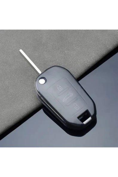 YıldızTuning Peugeot 3008 Şeffaf-Füme Sustalı Anahtar Kılıfı ürün görseli