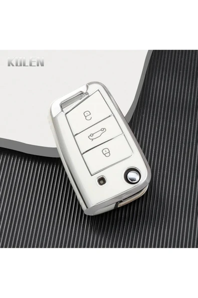 YıldızTuning Skoda Fabia 2017+ Anahtar Kılıfı Beyaz Renk ürün görseli 1