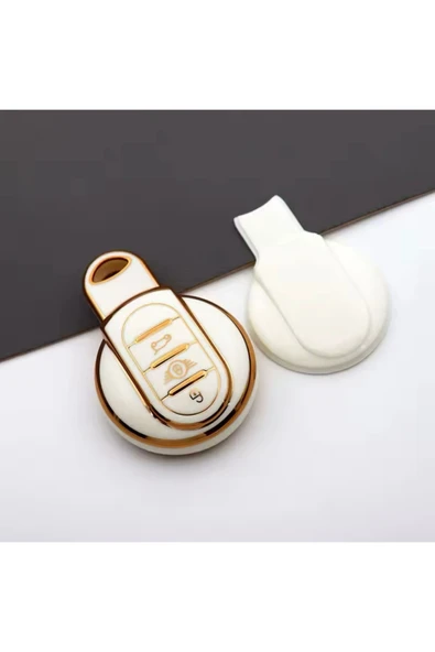 YıldızTuning F55 Beyaz uyumlu Gold Anahtar Kılıfı ürün görseli 1